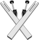 Clipart of crossed silver/gray handchimes